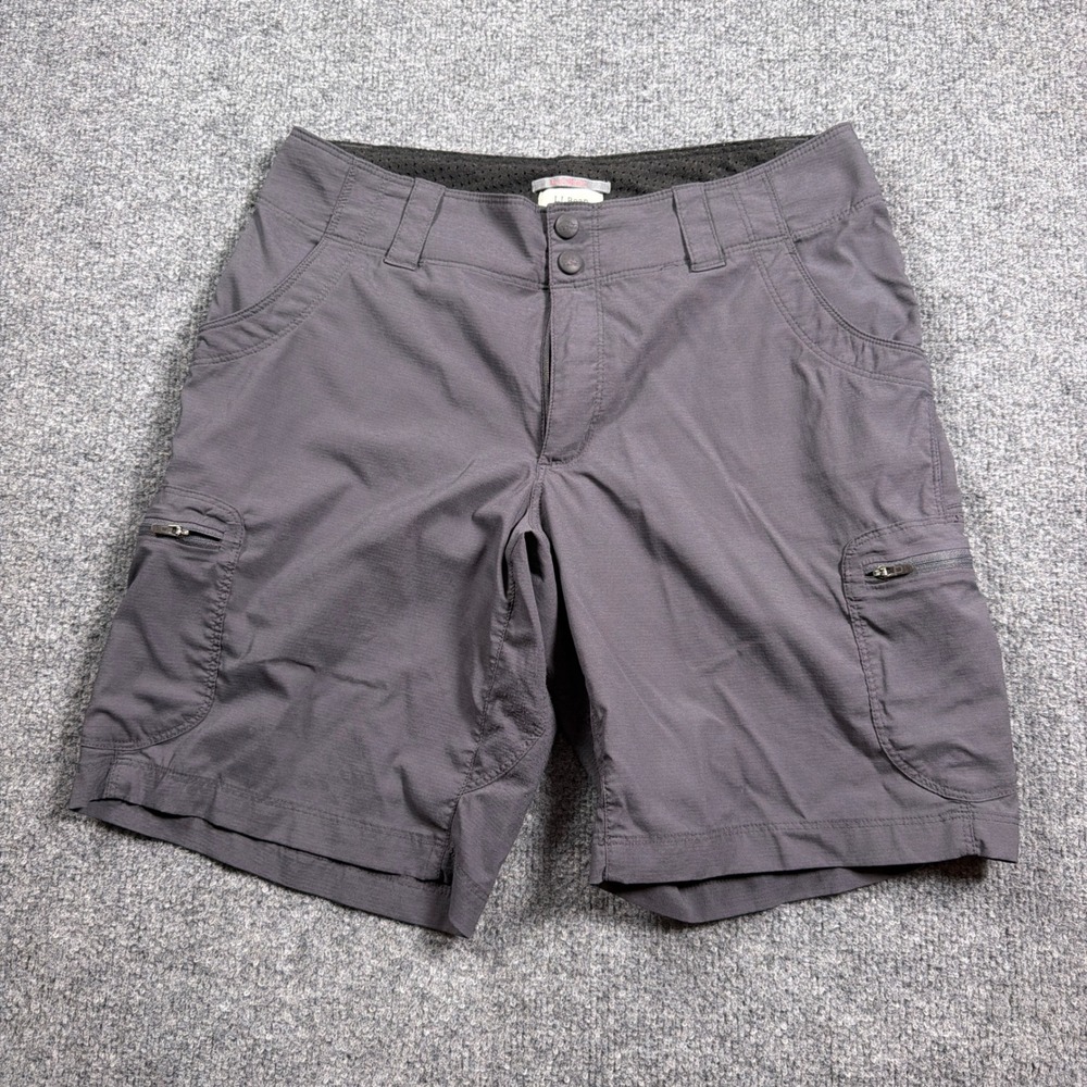 LL Bean Vista Trekking Shorts Womens 6 Gray Cargo Hiking Outdoor Performance